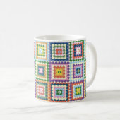 Colorful Retro Mid-Century Mid-Mod Crochet Blossom Kaffeetasse (VorderseiteRechts)
