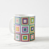 Colorful Retro Mid-Century Mid-Mod Crochet Blossom Kaffeetasse (Vorderseite Links)