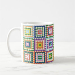Colorful Retro Mid-Century Mid-Mod Crochet Blossom Kaffeetasse