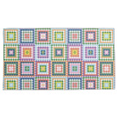 Colorful Retro Mid-Century Mid-Mod Crochet Blossom Kissenbezug (Vorderseite-Rechts)