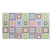 Colorful Retro Mid-Century Mid-Mod Crochet Blossom Kissenbezug (Rückseite-Links)