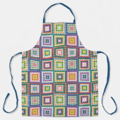 Colorful Retro Mid-Century Mid-Mod Crochet Blossom Schürze (Vorderseite)