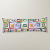 Colorful Retro Mid-Century Mid-Mod Crochet Blossom Seitenschläferkissen (Rückseite)