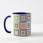 Colorful Retro Mid-Century Mid-Mod Crochet Blossom Tasse (Links)