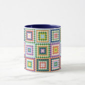 Colorful Retro Mid-Century Mid-Mod Crochet Blossom Tasse (Zentrum)