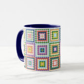 Colorful Retro Mid-Century Mid-Mod Crochet Blossom Tasse (Vorderseite Links)