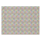 Colorful Retro Mid-Century Mid-Mod Crochet Blossom Tischdecke (Vorderseite (Horizontal))