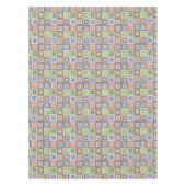 Colorful Retro Mid-Century Mid-Mod Crochet Blossom Tischdecke (Vorderseite)