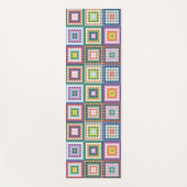 Colorful Retro Mid-Century Mid-Mod Crochet Blossom Yogamatte (Vorderseite)