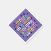 Colorful Retro Mid Century Modern Atomic Abstract Serviette (Ecke)