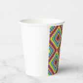 Colorful Retro Optical Illusion Geometric Rainbow Pappbecher (Rechts)