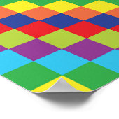 Colorful Retro Optical Illusion Geometric Rainbow Poster (Ecke)