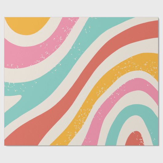 Colorful Retro Patterned Geschenkpapier (Flach)