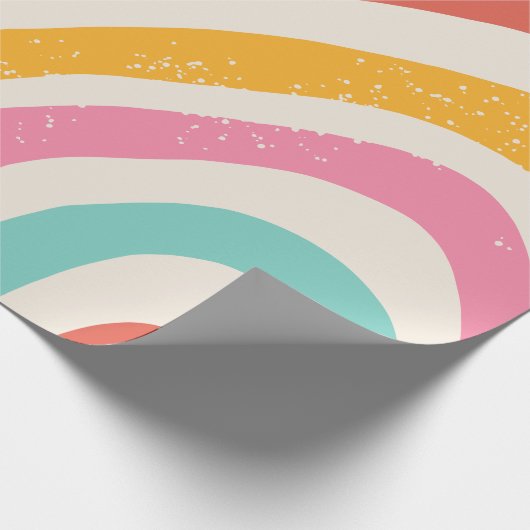 Colorful Retro Patterned Geschenkpapier (Ecke)