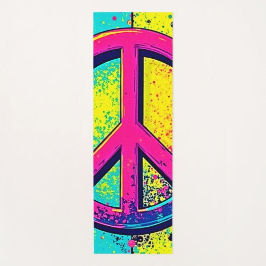 Colorful Retro Peace Sign Yogamatte (Vorderseite)