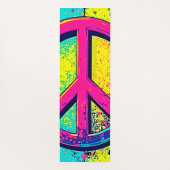 Colorful Retro Peace Sign Yogamatte (Rückseite)