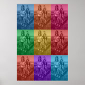 Colorful Retro Pop Art Family Custom Photo Grid Poster (Vorne)