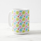 Colorful Retro Snowflakes Christmas  Kaffeetasse (Vorderseite Links)