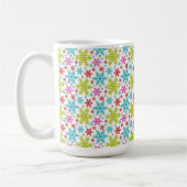Colorful Retro Snowflakes Christmas Kaffeetasse (Links)