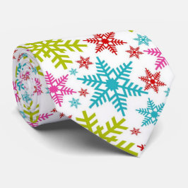Colorful Retro Snowflakes Christmas Krawatte