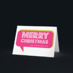 Colorful Retro Speech Bubble Merry Christmas Card Feiertagskarte<br><div class="desc">Colorful Retro Speech Bubble Merry Christmas Card</div>