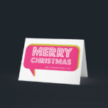 Colorful Retro Speech Bubble Merry Christmas Card Feiertagskarte<br><div class="desc">Colorful Retro Speech Bubble Merry Christmas Card</div>