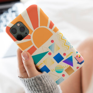 COlorful Retro Stilvolles blaues Rot Vintag Ästhet Case-Mate iPhone Hülle