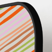 Colorful Retro Striped Custom Name Pickleball Schläger (Linke Seite)