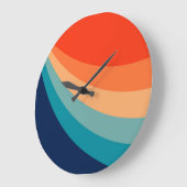 Colorful retro sun rays große wanduhr (Winkel)