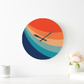 Colorful retro sun rays große wanduhr (Zuhause)
