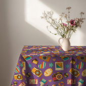 Colorful Retro Tablecloth Groovy Pastel Accent Tischdecke