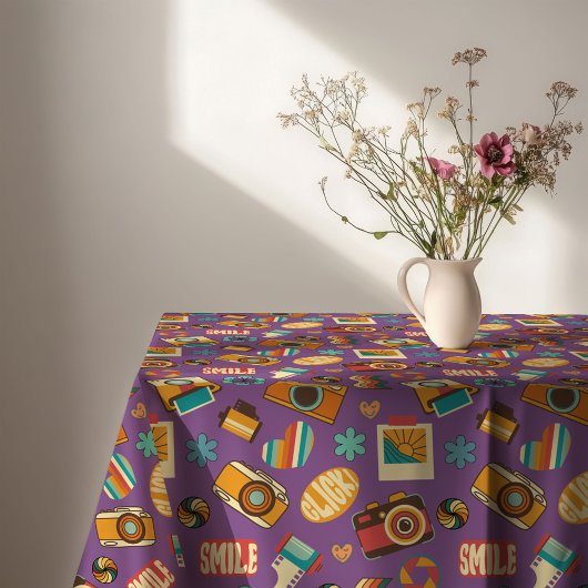 Colorful Retro Tablecloth Groovy Pastel Accent Tischdecke