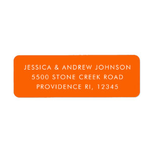 Colorful Retro Unique Bright Orange Return Address