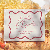 Colorful Retro Wavy Frame  Modern Wedding Gästebuch