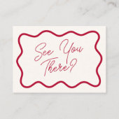 Colorful Retro Wavy Frame QR Code Wedding RSVP Begleitkarte (Rückseite)