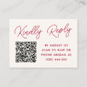 Colorful Retro Wavy Frame QR Code Wedding RSVP Begleitkarte (Vorderseite)