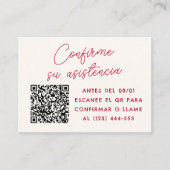 Colorful Retro Wavy Frame Spanish Wedding RSVP Begleitkarte (Vorderseite)