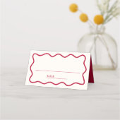 Colorful Retro Wavy Wedding Guest Table Number Platzkarte (Vorderseite)