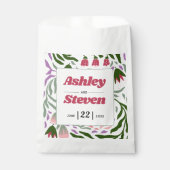 Colorful Retro Zweige, Folklore Blume Hochzeit Geschenktütchen (Vorderseite)