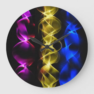 Colorful Ribbons Of Light Wall Clocks Große Wanduhr