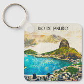 Colorful Rio de Janeiro Brasilien Stadt Malerei Schlüsselanhänger (Vorderseite)