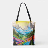 Colorful River Valley Illustration Tasche (Rückseite)