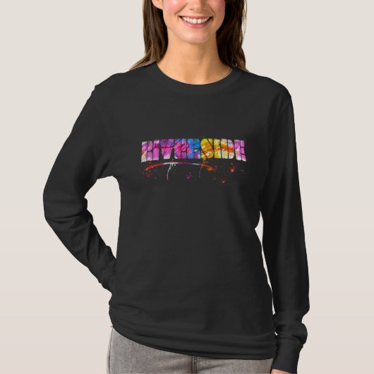 Colorful Riverside Lettering  Watercolor Riverside T-Shirt (Vorderseite)