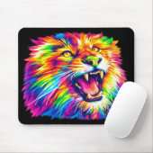 Colorful Roaring Lion Mouse Pad Mousepad (Mit Mouse)