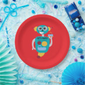 Colorful Robot Boys Birthday  Pappteller (Party)