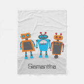 Colorful Robot Trio Fleecedecke (Vorderseite)
