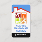 Colorful Rooftop Building Handyman Windows Visitenkarte (Vorderseite)