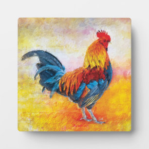 Colorful Rooster Fotoplatte