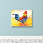 Colorful Rooster Leinwanddruck (Insitu (Holzboden))
