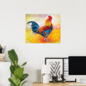 Colorful Rooster Poster (Heimbüro)